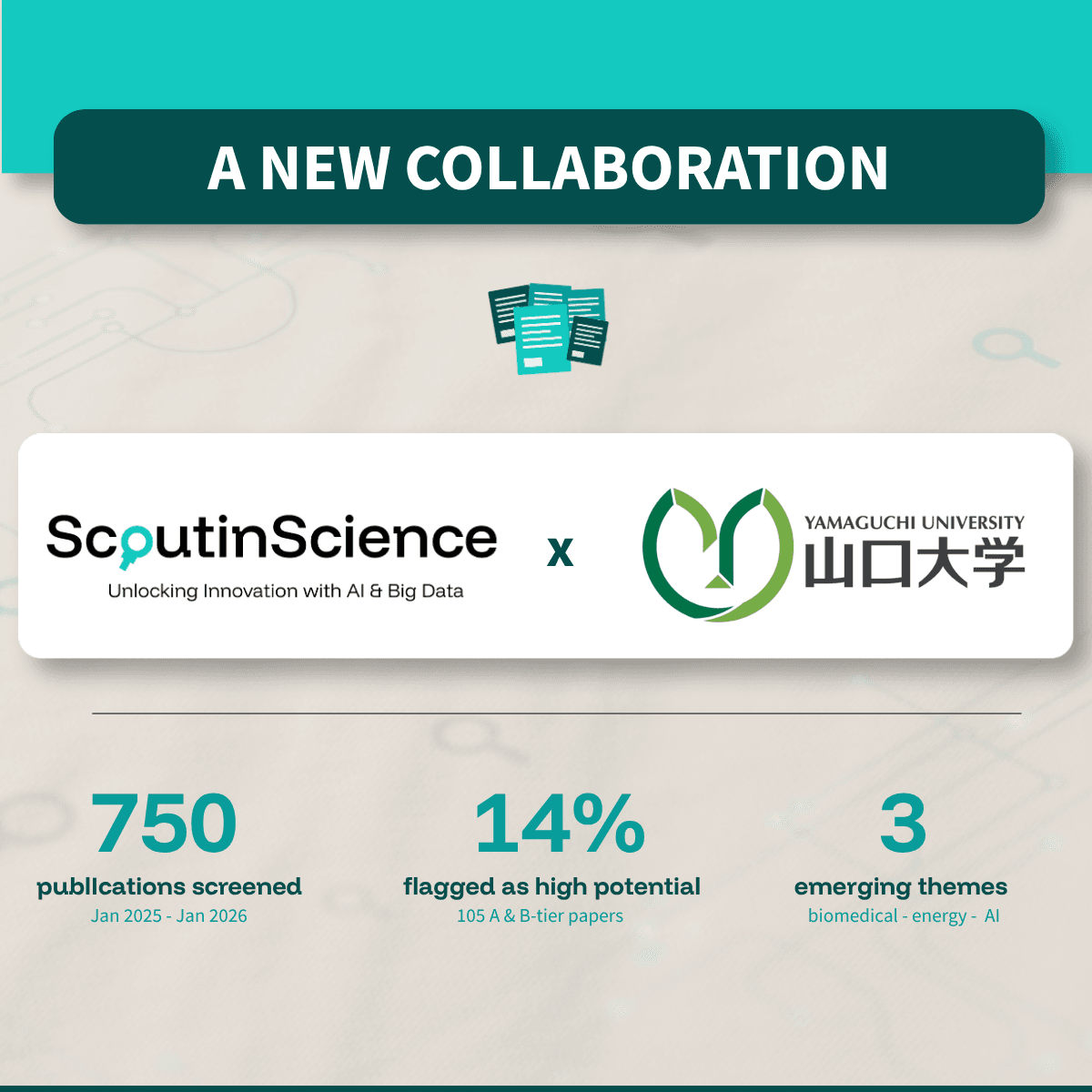 Joint collaboration for AI-powered scouting of scientific tech transfer potential commenced by ScoutinScience and Yamaguchi University